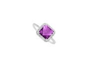 Fine Jewelry Vault UBRBYNRB6461AGCZAM Beautiful Gift Amethyst CZ Ring in Sterling Silver 20 Stones