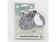 NorthLight Sassy Zebra Patterned Retractable Dog Leash Black White