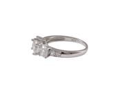Dlux Jewels Rhodium Plated Sterling Silver Cubic Zirconia Ring Size 8