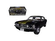 Greenlight 12897 1967 Ford Mustang Coupe Black with Gold Stripes 1 18 Diecast Car Model