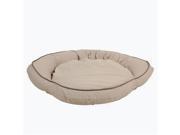 Carolina Pet Company 1146 Classic Cotton Canvas Bolster Bed with Contrast Cording Khaki Large