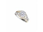 Fine Jewelry Vault UBNR50849ETTWY14CZ Two Tone Gold Engagement Ring With CZ
