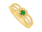 Fine Jewelry Vault UBNR81390Y14E May Birthstone Emerald Mother Ring in 14K Yellow Gold