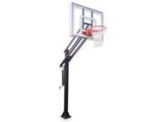 First Team Attack Ultra Steel Glass In Ground Adjustable Basketball System Purple
