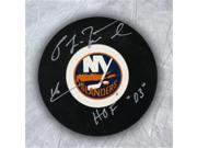 AJ Sports World LAFP115050 PAT LAFONTAINE New York Islanders Autographed Hockey Puck with HOF Inscription