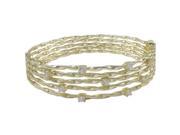 Dlux Jewels 5 Row Gold White Cubic Zirconia Bangle Small