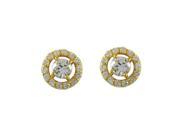 Dlux Jewels Gold White Vermail 925 Earrings