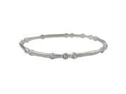 Dlux Jewels Silver Tone Brass Bangle with Crystals