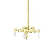 World Imports 164585 Tub Filler with Hot and Cold Porcelain Lever Handles Polished Brass