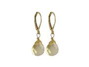 Dlux Jewels Citrine Semi Precious Stone Gold Tone Brass Lever Back Earrings 1.2 in.