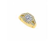 Fine Jewelry Vault UBNR83554AGVYCZ Awesome CZ Split Shank Ring in 18K Yellow Gold Vermeil