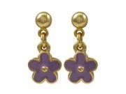 Dlux Jewels Brass Gold Lilac Flower Earrings