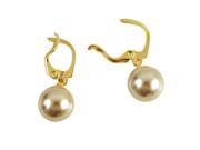 Dlux Jewels Gold Filled Pearl Hoop Earrings