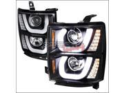 Spec D Tuning 2LHP SIV14JM TM Black Projector Headlights with LED for 14 to 16 Chevrolet Silverado 20 x 21 x 25 in.