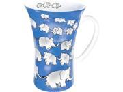 Konitz 4410100018 Set of 4 Mega Mugs Chain of Elephants Blue