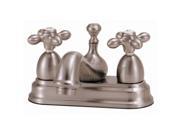 World Imports 289881 4.5 in. Spout Reach Lavatory Faucet with Metal Cross Handles Satin Nickel