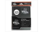 Monster Binders 4PBWT Binder 4 Pocket Monster Matte Black White Pages