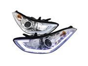 Spec D Tuning 2LHP HTRA11 TM Projector Headlights for 11 to Up Hyundai Elantra Chrome 12 x 25 x 33 in.