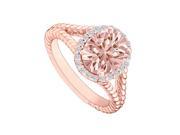 Fine Jewelry Vault UBNR84667P1410X8DMG Morganite Diamond Split Shank Halo Engagement Ring 22 Stones
