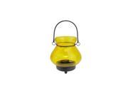 NorthLight 4.75 in. Transparent Yellow Glass Mini Tea Light Candle Lantern Decoration