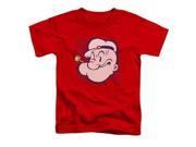 Trevco Popeye Head Short Sleeve Toddler Tee Red Large 4T