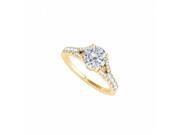 Fine Jewelry Vault UBNR50668EY14D Natural Diamond Split Shank Ring in 14K Yellow Gold
