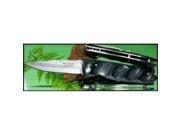 Mcusta Knives 22D Basic Folder with Pouch Black Micarta Damascus