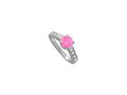 Fine Jewelry Vault UBUNR84419AGCZPS Cool Pink Sapphire CZ Ring 1.75 CT TGW 8 Stones