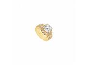 Fine Jewelry Vault UBJ8545AGVYCZ CZ Engagement Ring 18K Yellow Gold Vermeil 1 CT CZs