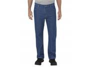 Dickies DP805SNB 36 30 Relaxed Fit Straight Leg 5 Pocket Jean with Performance Stonewashed Indigo Blue Size 36 30