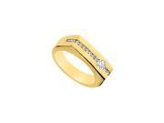 Fine Jewelry Vault UBM137Y14D Mens Diamond Ring 14K Yellow Gold 0.55 CT Diamonds 15 Stones