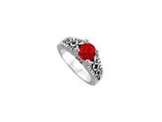 Fine Jewelry Vault UBUNR50346AGCZR Amazingly Crafted Ruby CZ Ring in Sterling Silver 28 Stones