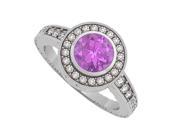 Fine Jewelry Vault UBNR50293AGCZAM Amethyst CZ Engagement Ring in 925 Sterling Silver 6 Stones
