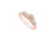 Fine Jewelry Vault UBJS3064AP14DMG 7 Stone Prong Set 14K Rose Gold Engagement Ring With Natural Morganite Diamonds Fab Design 6 Stones