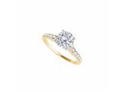 Fine Jewelry Vault UBNR84773AGVYCZ Prong Set CZ Engagement Ring in 18K Yellow Gold Vermeil