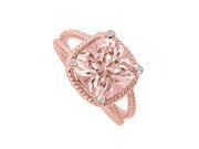 Fine Jewelry Vault UBNR84016P1410X10DMG Morganite Diamonds Split Shank Engagement Ring 4 Stones