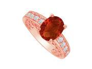 Fine Jewelry Vault UBNR83553P149X7CZGR 2 CT CZ Garnet Rose Gold Ring 8 Stones