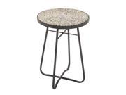 Benzara 45644 Well built Metal Glass Round Side Table 16 in. W