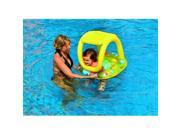 NorthLight Sea Creatures Inflatable Swimming Pool Baby Float with Sunshade Yellow 26 in.