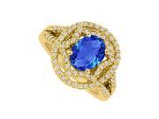 Fine Jewelry Vault UBUNR83577AGVY9X7CZS Oval Sapphire CZ Designer Engagement Ring in Vermeil 16 Stones