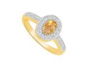 Fine Jewelry Vault UBNR83376Y147X5CZCT Citrine CZ Ring in 14K Yellow Gold 8 Stones