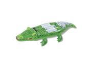NorthLight Spotted Crocodile Rider Inflatable Swimming Pool Float Toy with Handles Green 56 in.