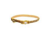 Animal Supply Company CO67236 Safecat Jewel Buckle Adjustable Collar With Glitter Gold 12 in.