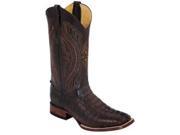 Ferrini 1049309095EE Mens Caiman Head Square Toe Boots Dark Chocolate 9.5EE