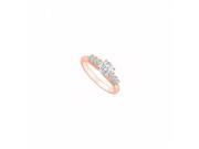 Fine Jewelry Vault UBJS3064AP14CZ April Birthstone CZ Engagement Ring in 14K Rose Gold 0.50 CT TGW