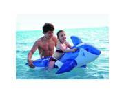 NorthLight Transparent Whale Rider Inflatable Swimming Pool Float Toy Blue White 57 in.