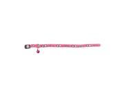 NorthLight Adjustable Pink Black White Plastic Fashion Cat Collar with Shiny Pink Bell