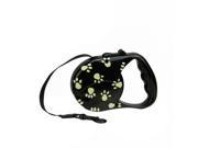 NorthLight Paw Print Patterned Retractable Dog Leash Black Beige