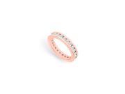 Fine Jewelry Vault UB14PRD100CZ1413 1 CT CZ Eternity Band in 14K Rose Gold First Second Wedding Anniversary Gift 32 Stones