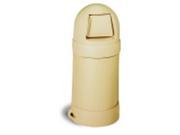 Continental Commercial Products Dome Top Fire Resistant Weather Resistant Receptacle 18 Gal. Beige